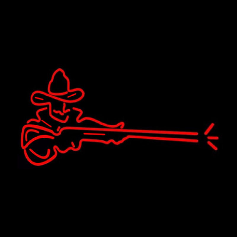 Custom Man With Gun Neon Sign USA
