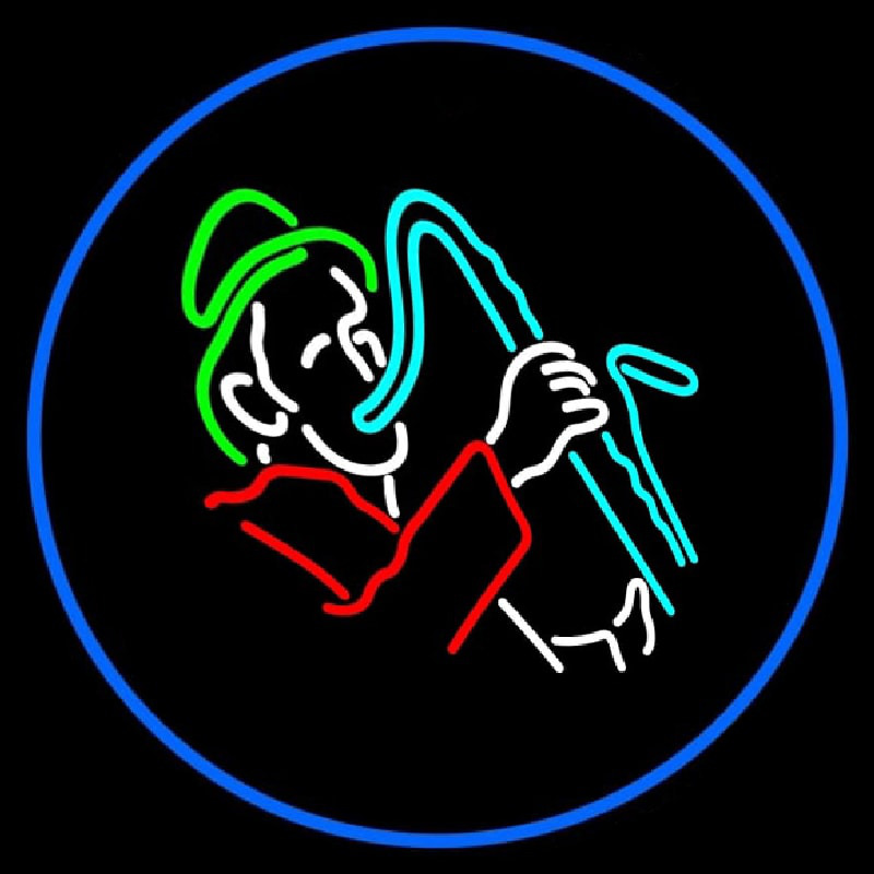 Custom Man With Saxophone Neon Sign USA