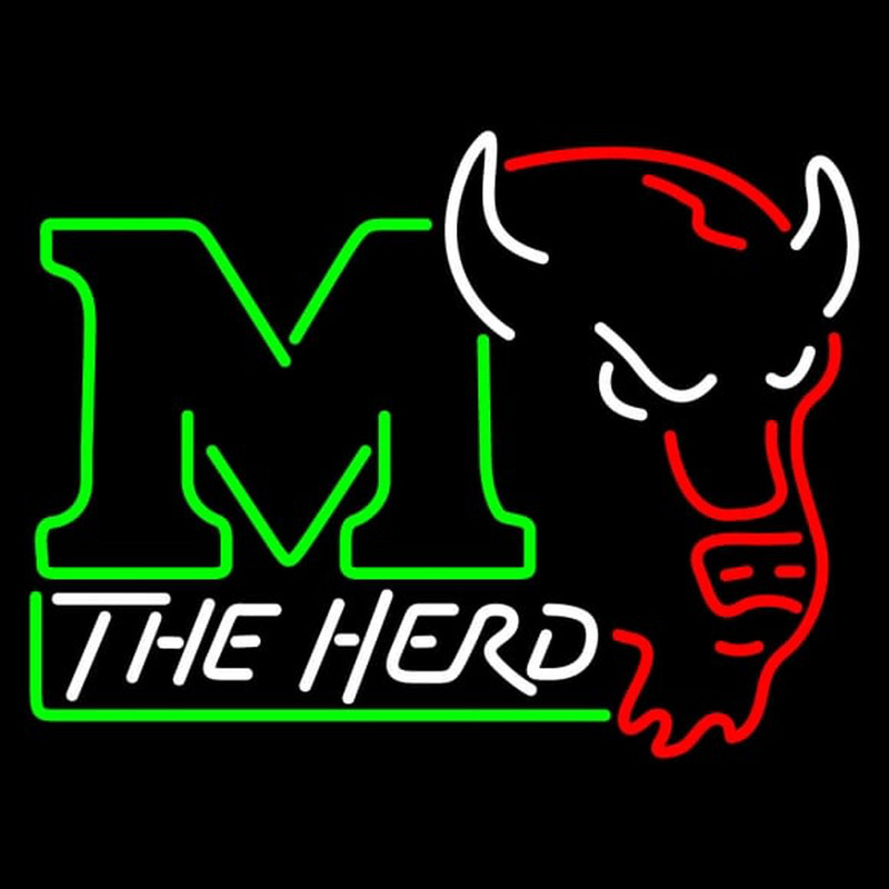 Custom Marshall Thundering Herd Alternate Pres Logo NCAA Neon Sign Neon Sign USA