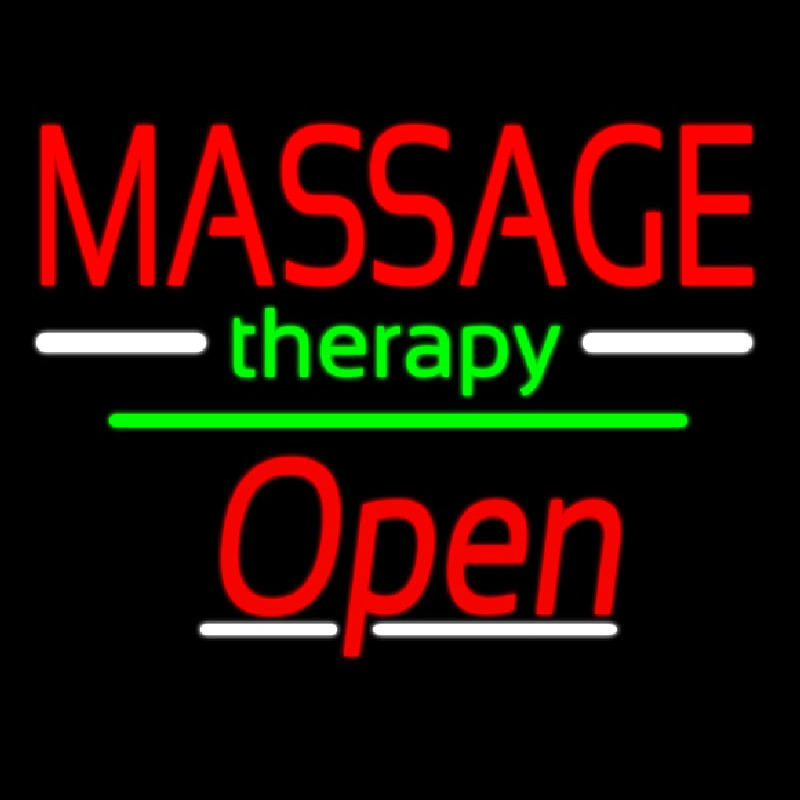 Custom Massage Therapy Open Yellow Line Neon Sign USA