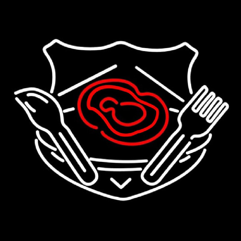 Custom Meat With Spoon And Fork Steakhouse Neon Sign USA