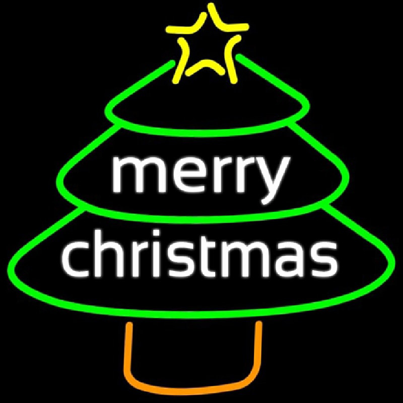 Custom Merry Christmas Tree Neon Sign USA