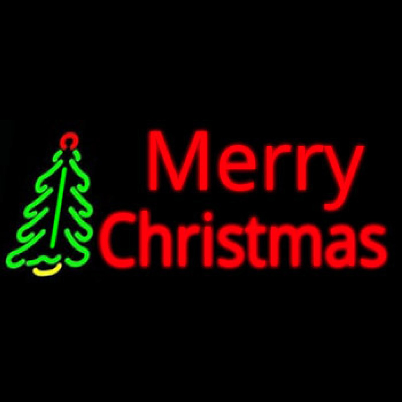 Custom Merry Christmas Tree Neon Sign USA