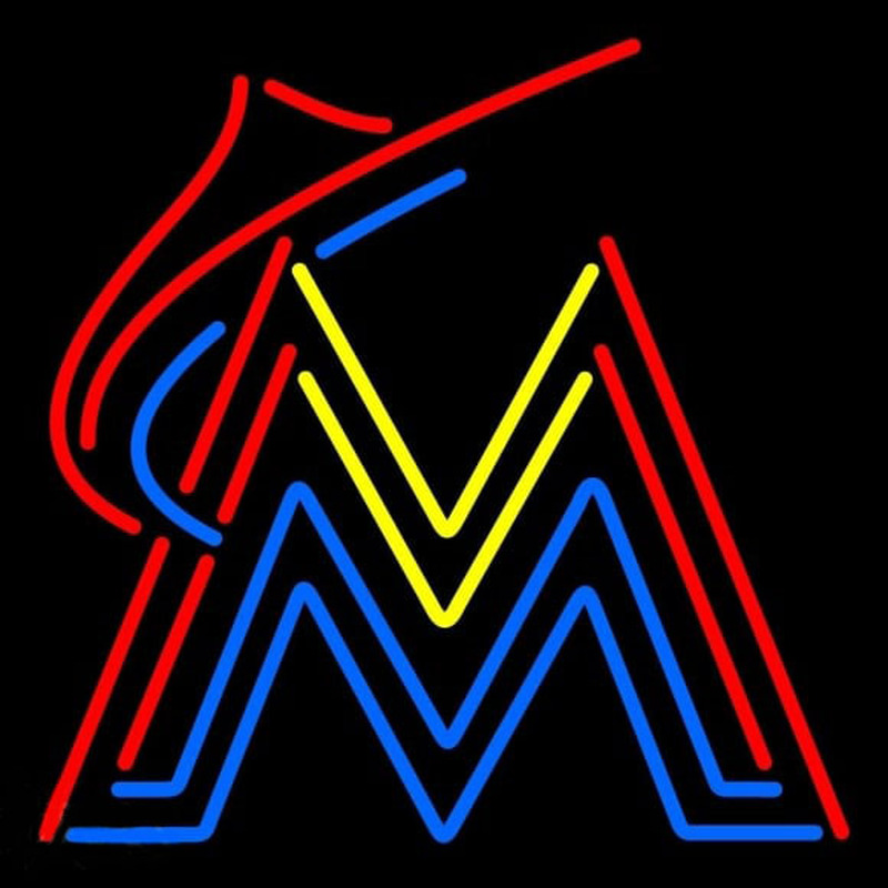 Custom Miami Marlins Alternate 2012 Pres Logo MLB Neon Sign Neon Sign USA