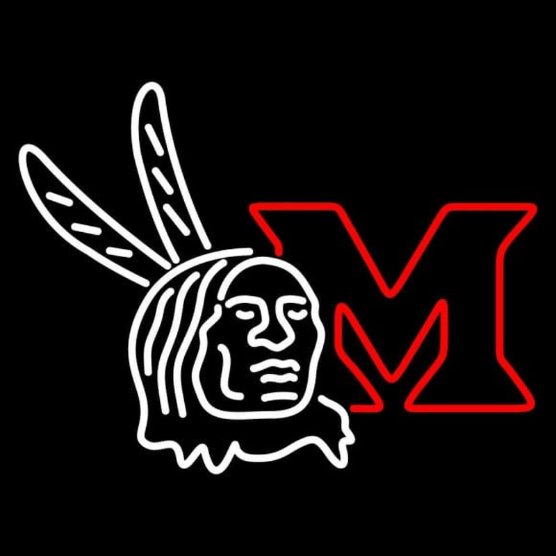 Custom Miami Ohio Redhawks Primary 1992 1996 Logo NCAA Neon Sign Neon Sign USA