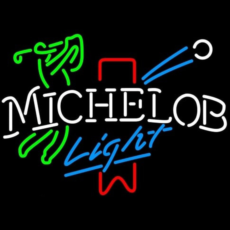 Custom Michelob Light Red Ribbon Golfer Neon Sign USA