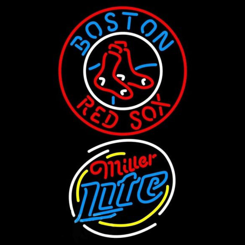 Custom Miller Lite Raunded Boston Red Sox MLB Beer Sign Neon Sign USA