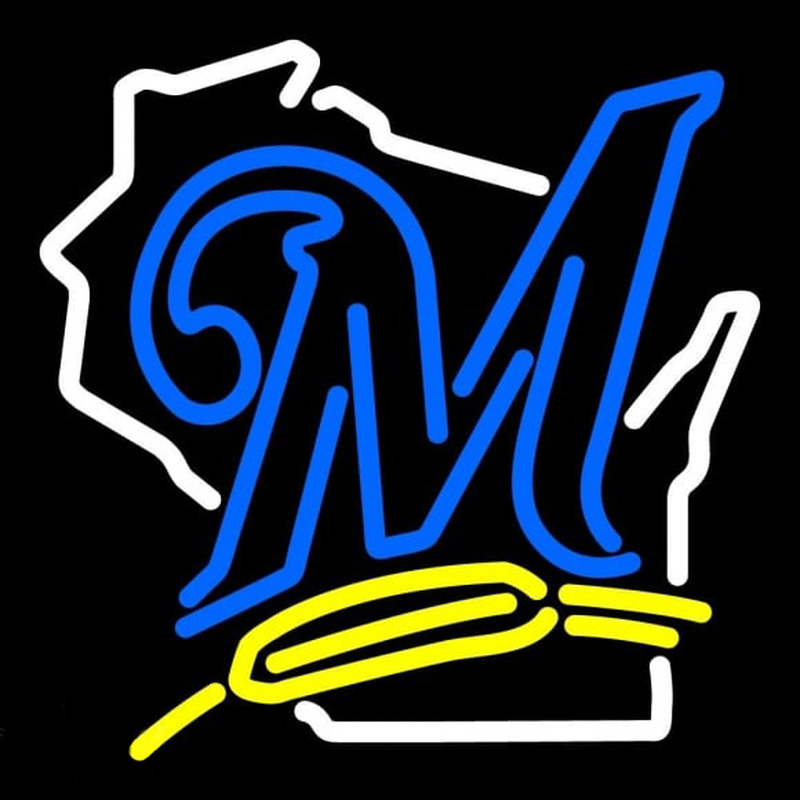 Custom Milwaukee Brewers Alternate 2000 Pres Logo MLB Neon Sign Neon Sign USA