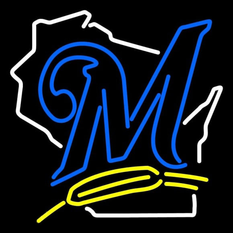 Custom Milwaukee Brewers Alternate 2000 Pres Logo MLB Neon Sign Neon Sign USA