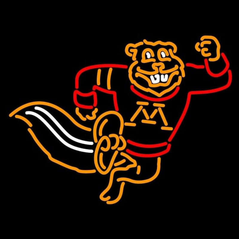 Custom Minnesota Golden Gophers Mascot 1986 Pres Logo NCAA Neon Sign Neon Sign USA
