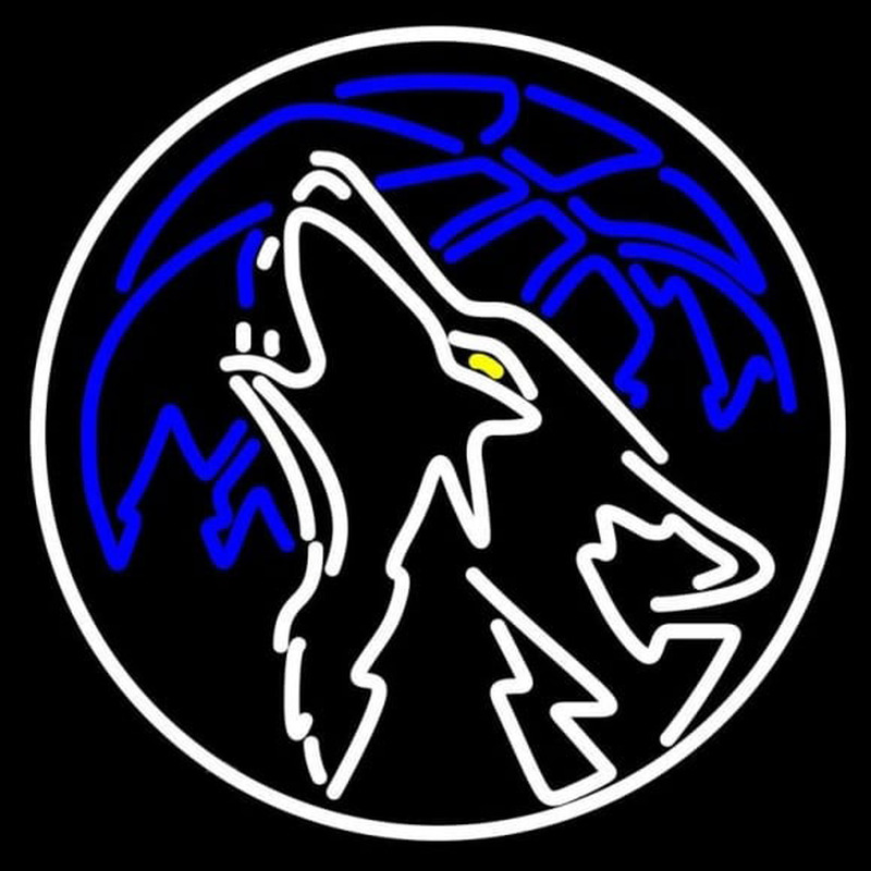 Custom Minnesota Timberwolves Alternate Rounded Logo Neon Sign Neon Sign USA