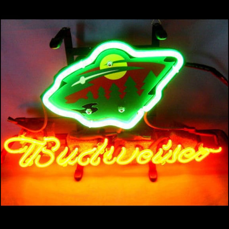 Custom Minnesota Wild Hockey Budweiser Font B Neon B Font Light Neon Sign USA