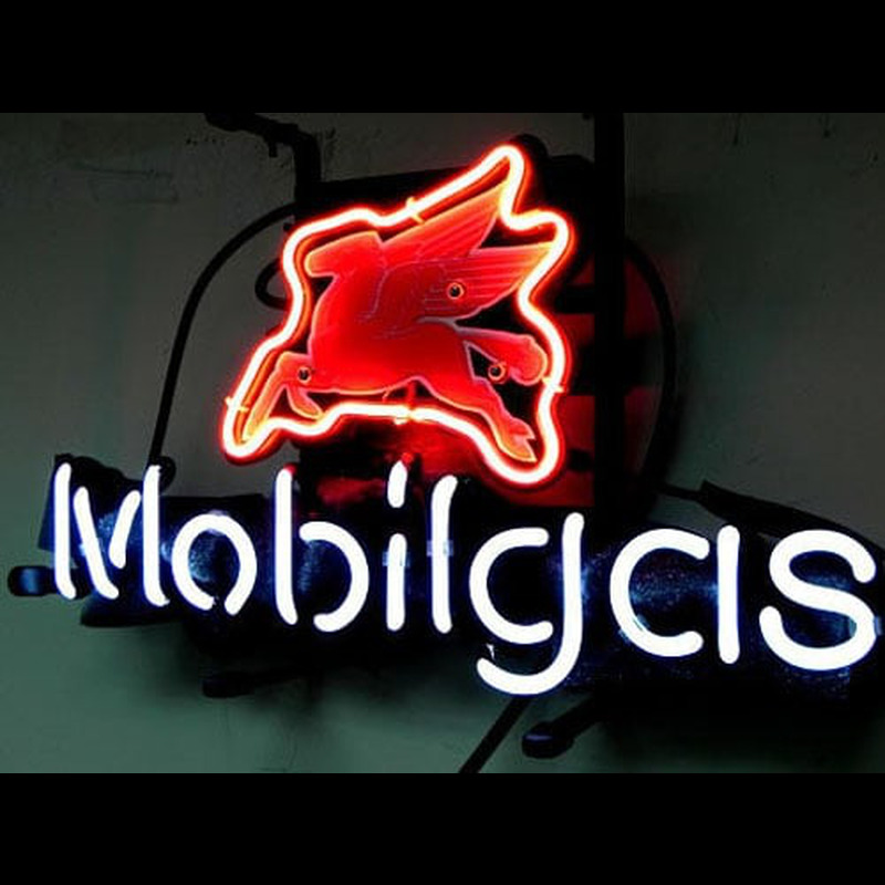 Custom Mobil Gas Mobilgas Oil Station Neon Sign USA