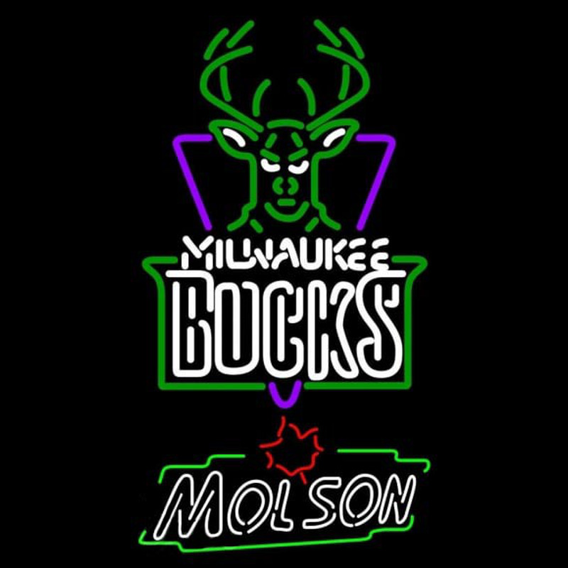Custom Molson Milwaukee Bucks NBA Beer Sign Neon Sign USA