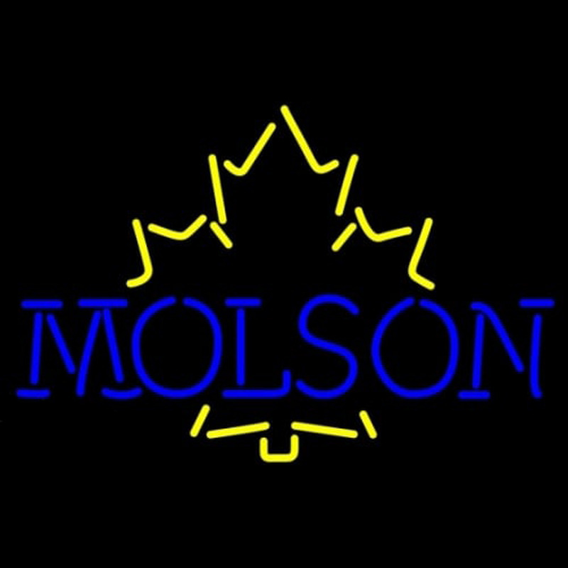 Custom Molson Yellow Maple Leaf Neon Sign USA