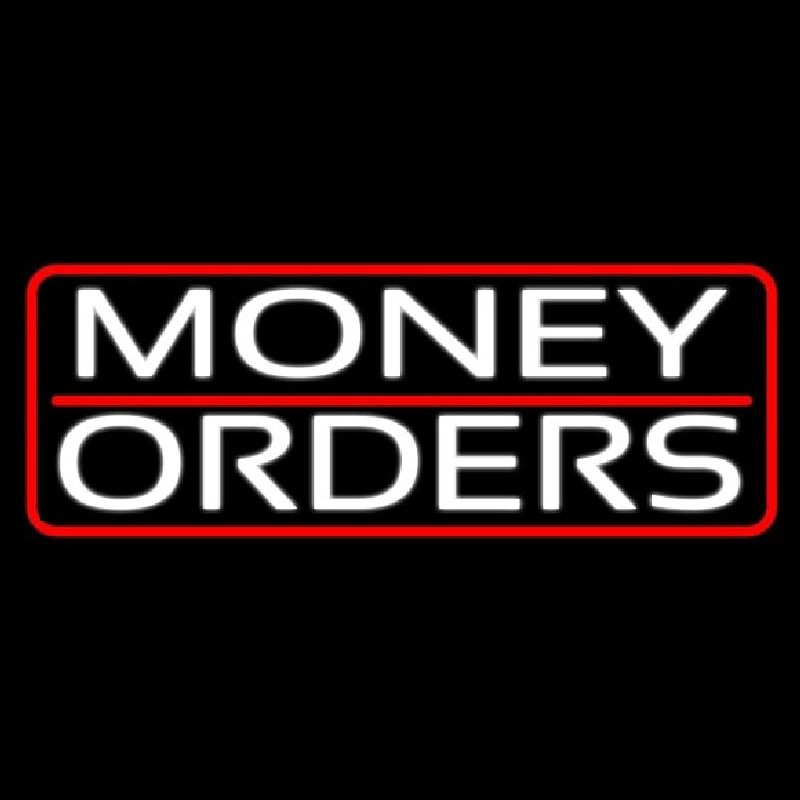 Custom Money Orders With Red Border And Line Neon Sign USA