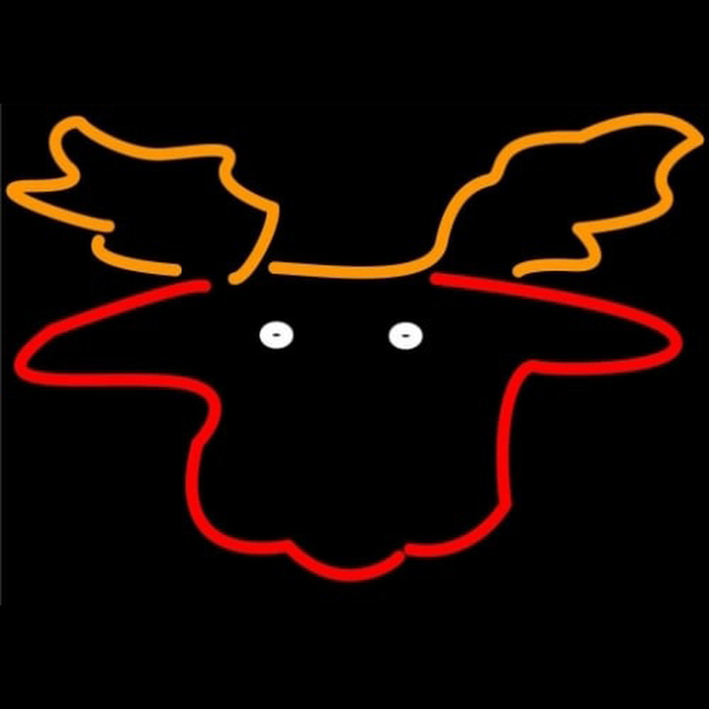 Custom Moose Head with Logo Neon Sign USA