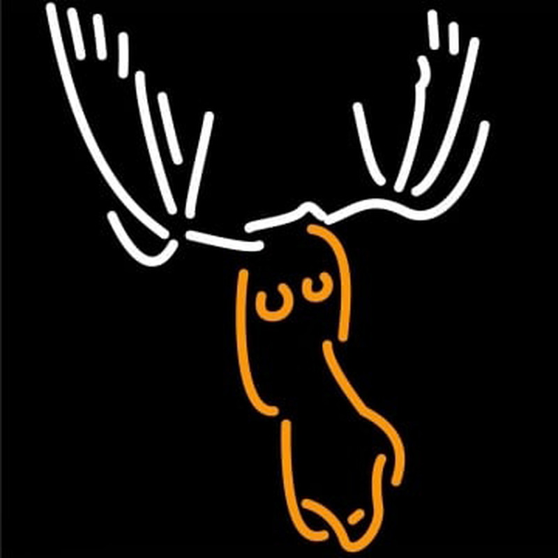 Custom Moose Head with Logo Neon Sign USA