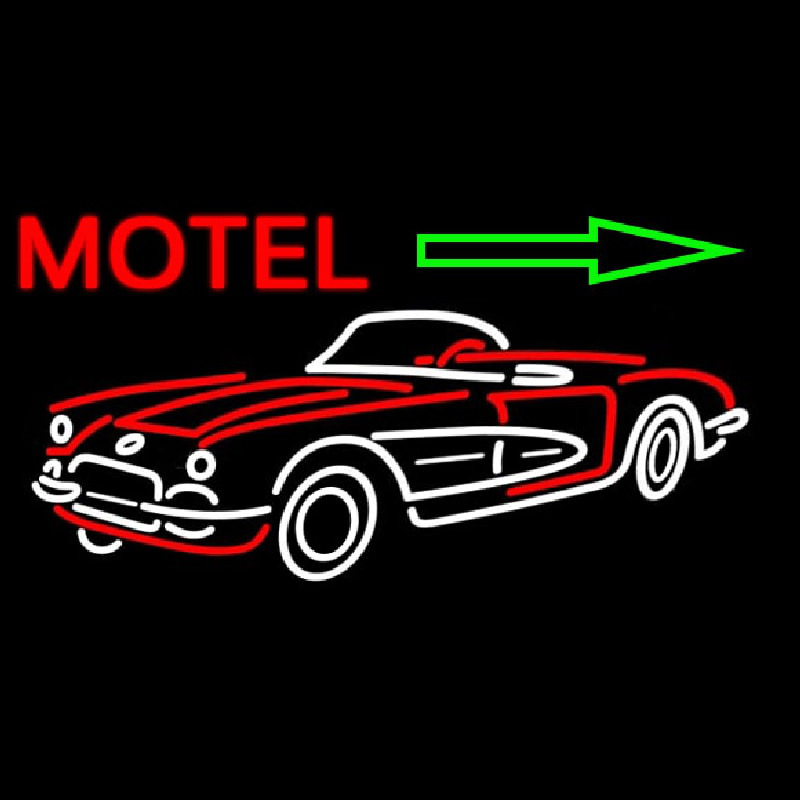 Custom Motel Arrow With Car Logo Neon Sign USA
