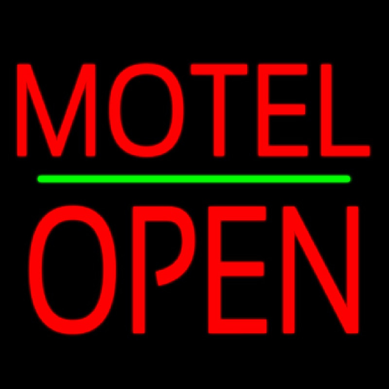 Custom Motel Block Open Green Line Neon Sign USA