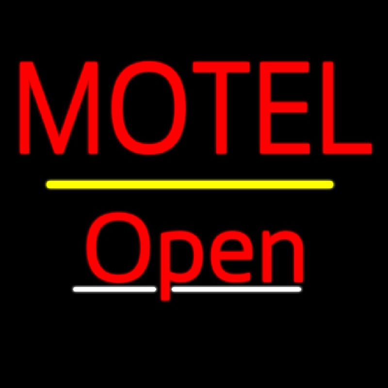 Custom Motel Open Yellow Line Neon Sign USA