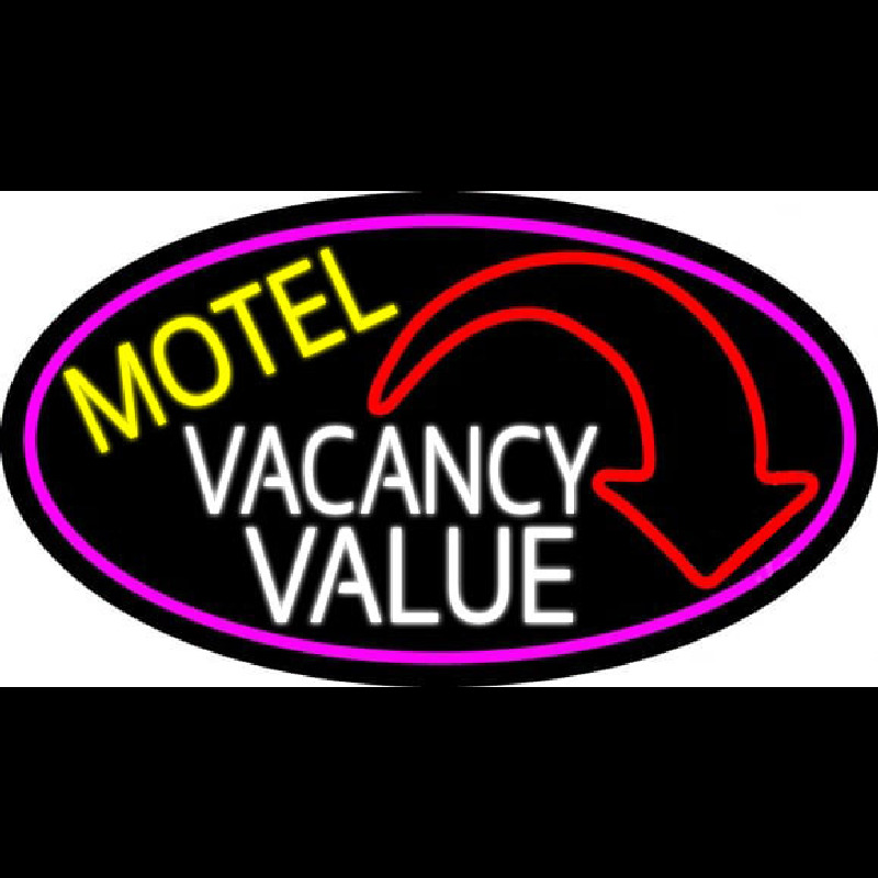 Custom Motel Vacancy Value With Arrow Neon Sign USA