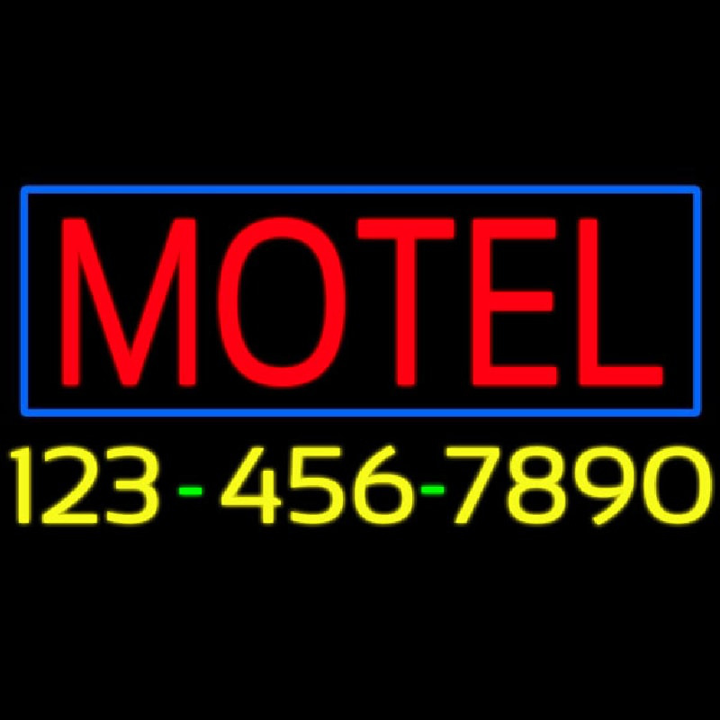 Custom Motel With Phone Number Neon Sign USA