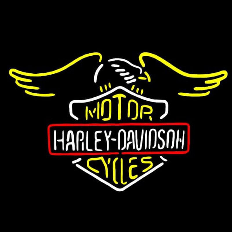 Custom Motor Cycles HARLEY-DAVIDSON Neon Sign USA