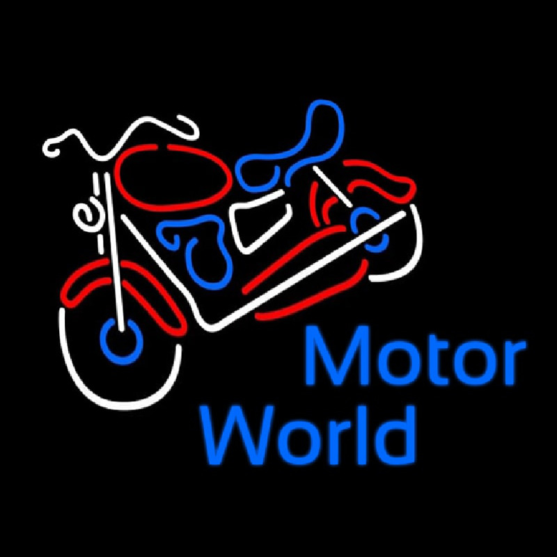 Custom Motor World Neon Sign USA