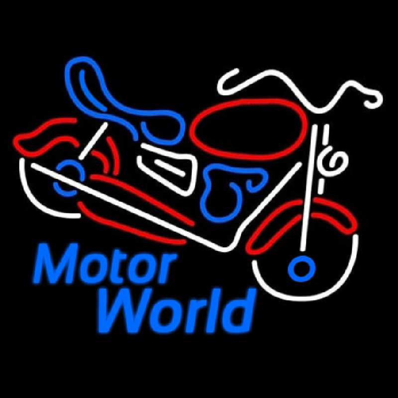 Custom Motor World Neon Sign USA