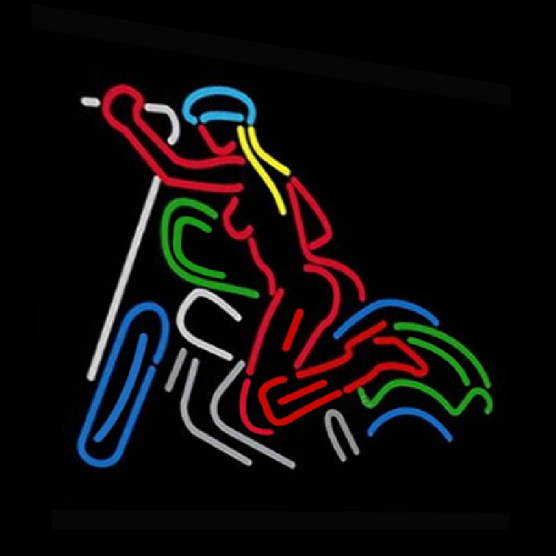 Custom Motorcycle Rider Lady Neon Sign USA