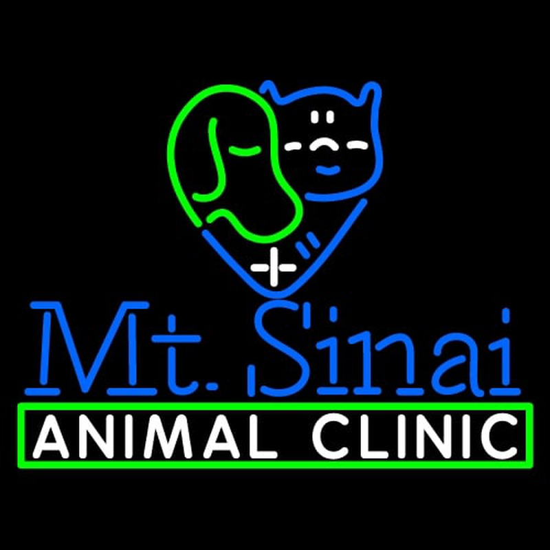 Custom Mt Sinai Animal Clinic Logo Neon Sign USA