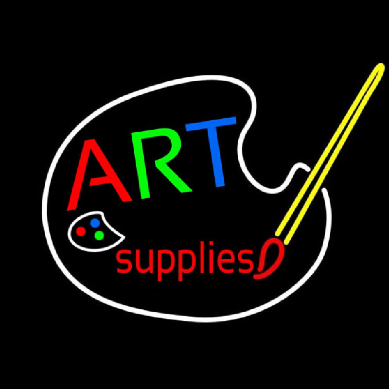 Custom Multi Color Art Supplies With Brush 1 Neon Sign USA