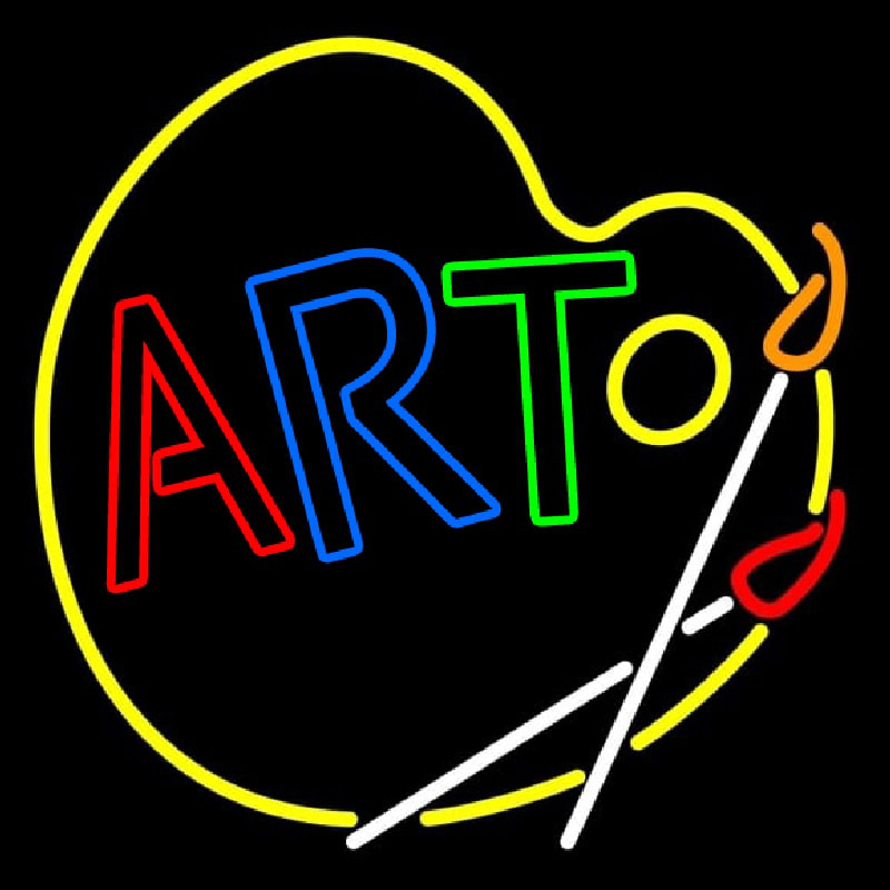 Custom Multi Color Art With Palate Neon Sign USA