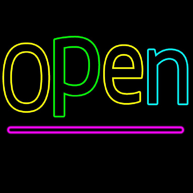 Custom Multi Color Open Neon Sign USA