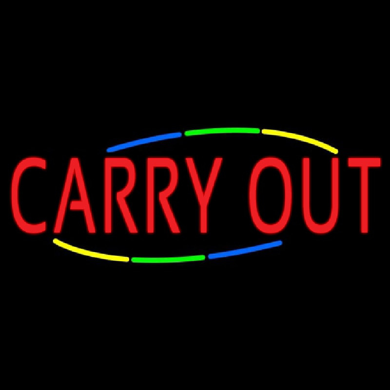 Custom Multi Colored Carry Out Neon Sign USA