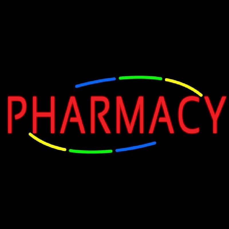 Custom Multi Colored Deco Style Pharmacy Neon Sign USA