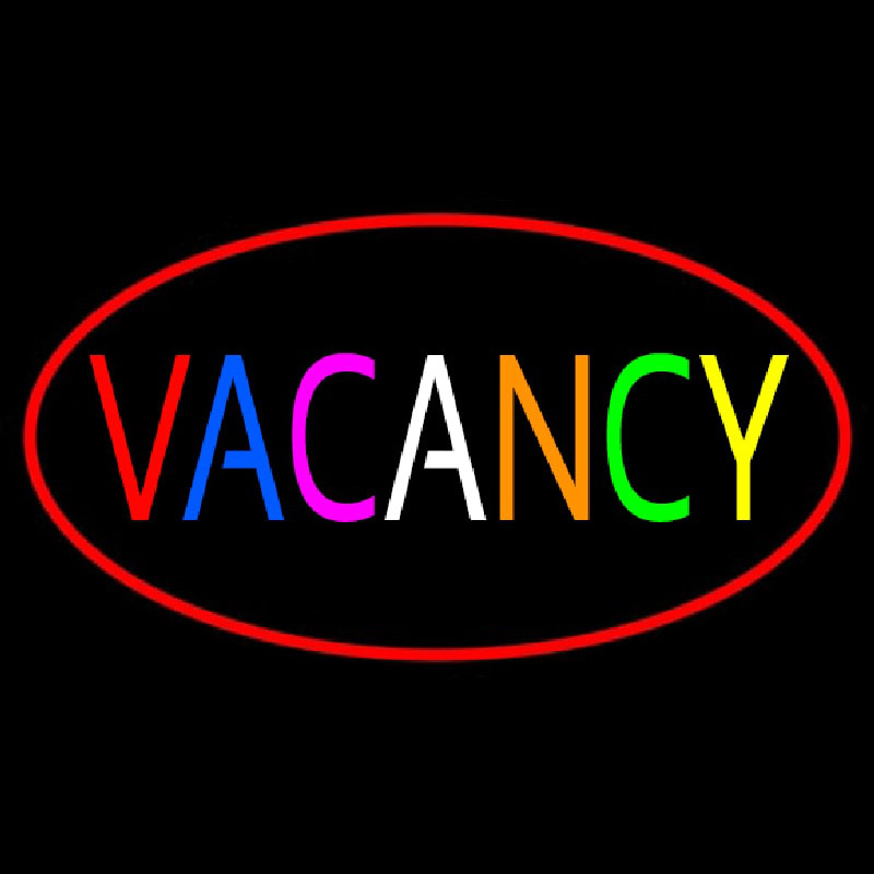 Custom Multi Colored Vacancy With Red Border Neon Sign USA