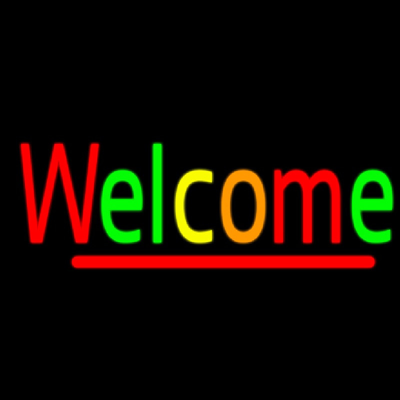 Custom Multi Colored Welcome Neon Sign USA