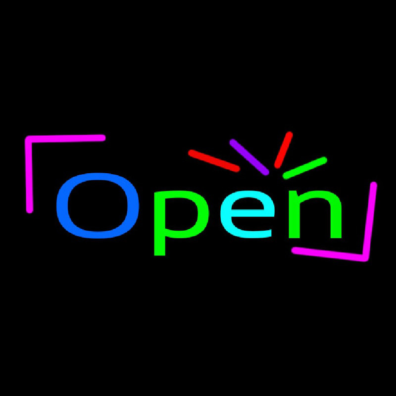 Custom Multicolor Color Open Neon Sign USA