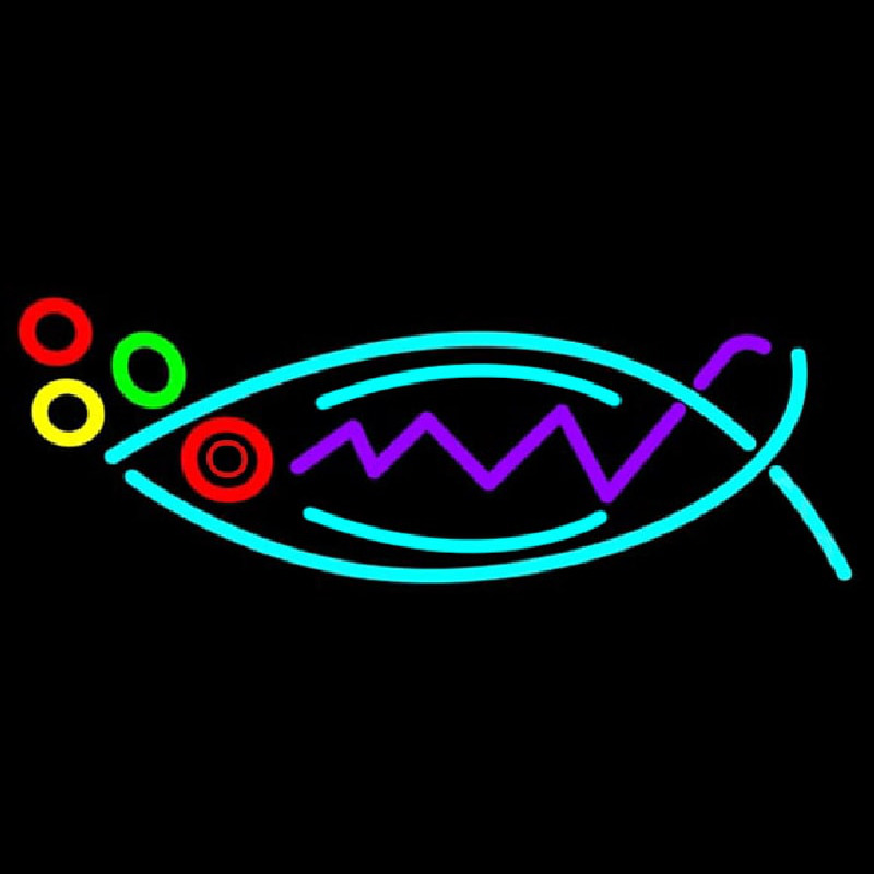 Custom Multicolor Fish Logo Neon Sign USA