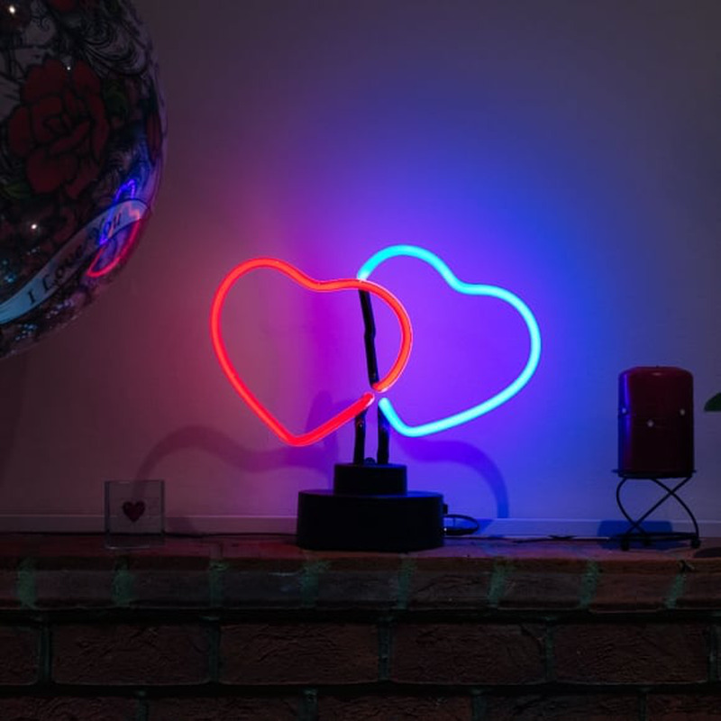 Custom Multicolor Heart Desktop Neon Sign