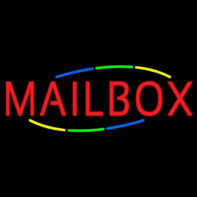 Custom Multicolored Deco Style Mailbox Neon Sign USA