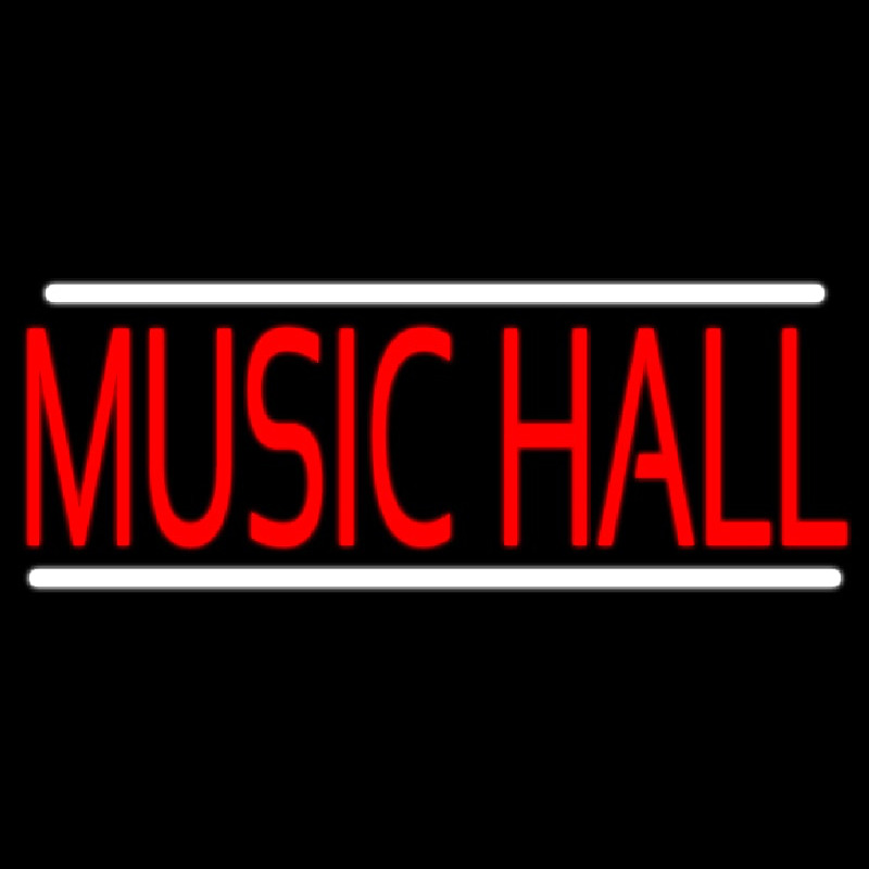 Custom Music Hall White 1 Neon Sign USA