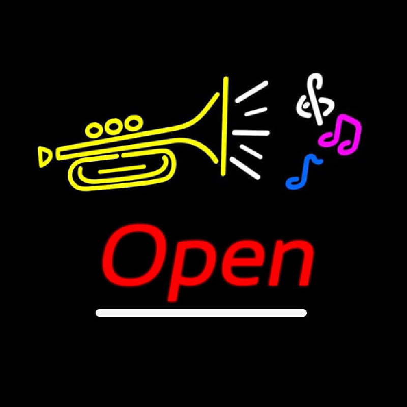 Custom Music Logo Open Neon Sign USA
