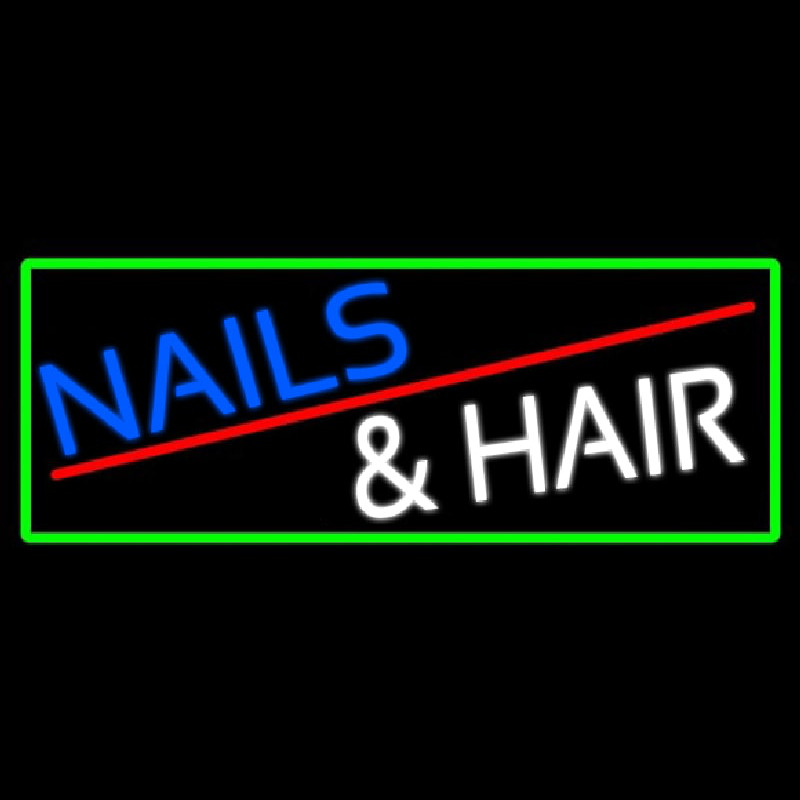 Custom Nails And Hair Neon Sign USA