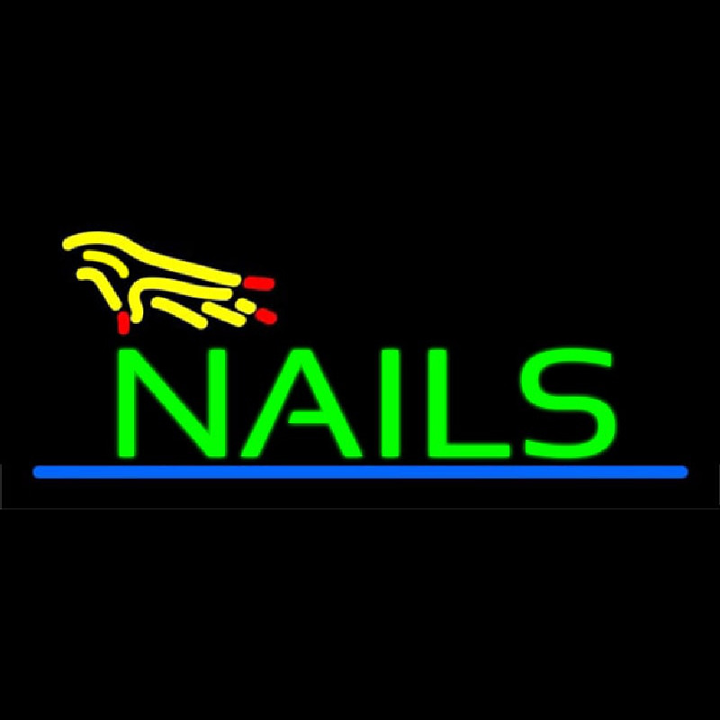 Custom Nails Hand Neon Sign USA