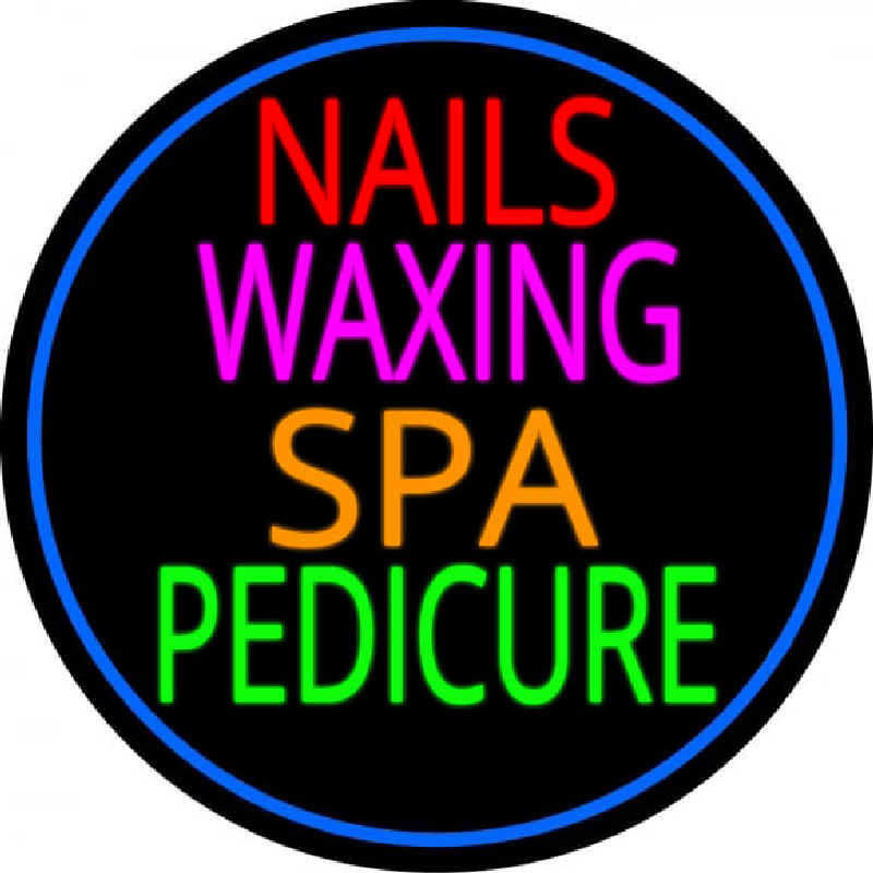 Custom Nails Waxing Spa Pedicure Neon Sign USA