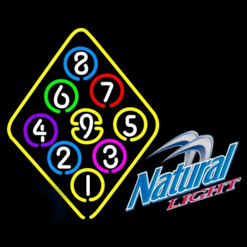 Custom Natural Light Ball Billiards Rack Pool Beer Sign Neon Sign USA