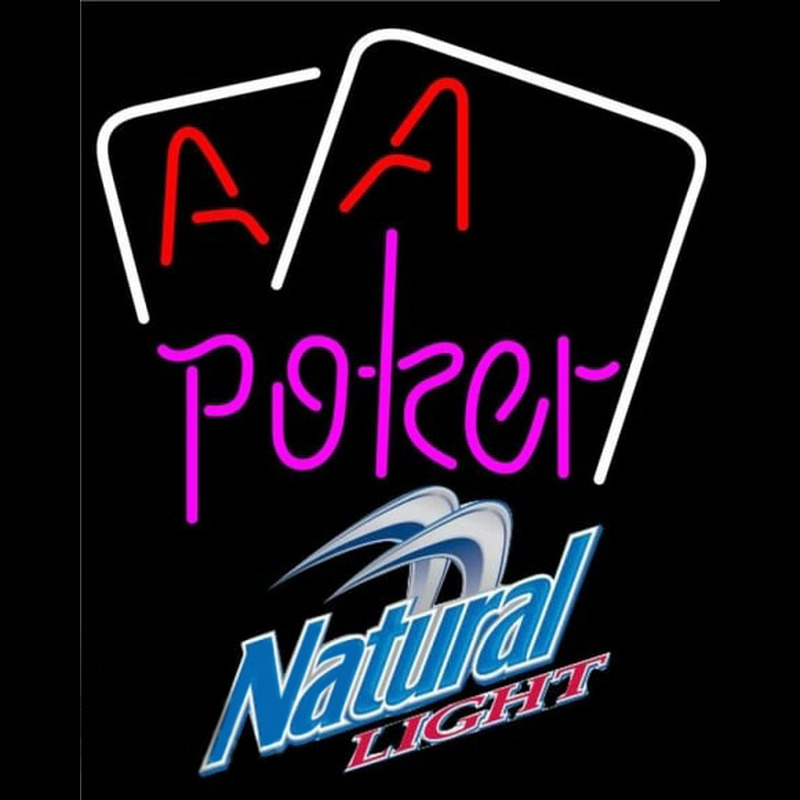 Custom Natural Light Purple Lettering Red Aces White Cards Beer Sign Neon Sign USA